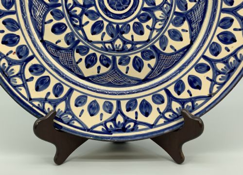 LARGE MOORISH STYLE ORCHARD PATTERN CHARGER PLATE CONTINENTAL ANTIQUE DELFT - ADDITIONAL PHOTO 5