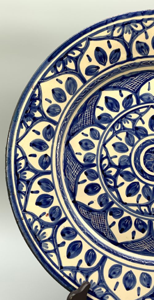 LARGE MOORISH STYLE ORCHARD PATTERN CHARGER PLATE CONTINENTAL ANTIQUE DELFT - ADDITIONAL PHOTO 7
