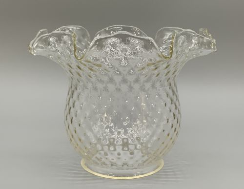 TALL ARTNOUVEAU TABLE OIL LAMP TWINBURNING HANDBLOWN SHADE BRASS AND CERAMIC - ADDITIONAL PHOTO 12
