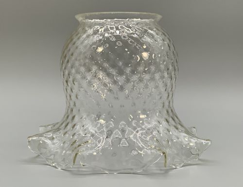TALL ARTNOUVEAU TABLE OIL LAMP TWINBURNING HANDBLOWN SHADE BRASS AND CERAMIC - ADDITIONAL PHOTO 14