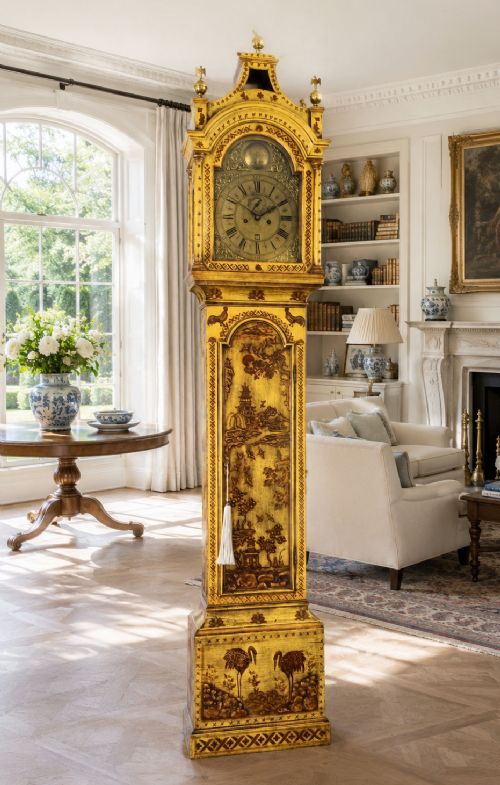 fig 1. Superb 18thC Chinoiserie Longcase Clock By Jason Cox, Longacre, London for TLC