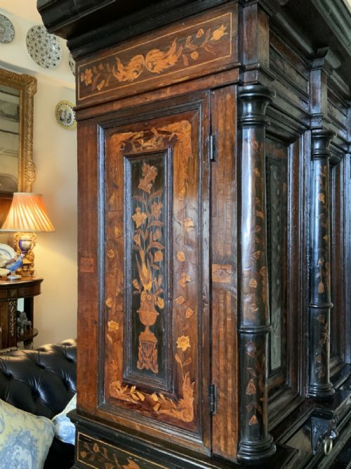 SUPERB 17THC DUTCH MARQUETRY CABINET ON STAND BAROQUE PERIOD WITH PEWTER INLAY - ADDITIONAL PHOTO 3