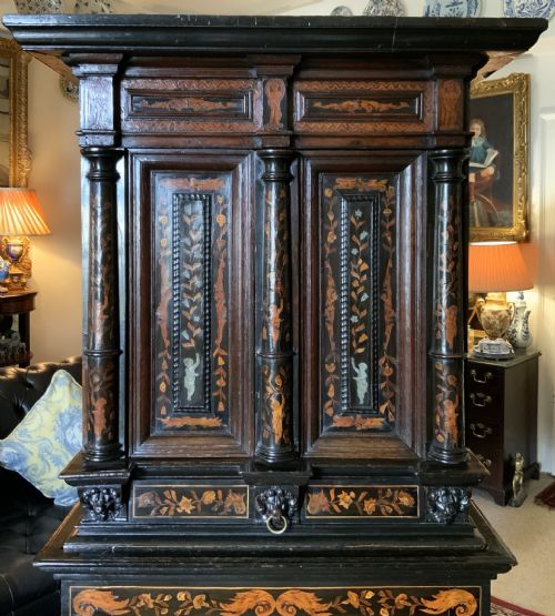 SUPERB 17THC DUTCH MARQUETRY CABINET ON STAND BAROQUE PERIOD WITH PEWTER INLAY - ADDITIONAL PHOTO 4