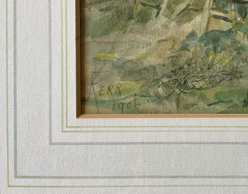 FREDERICK JAMES KERR 18531936 CATTLE FARMLAND LANDSCAPE WATERCOLOUR PAINTING - ADDITIONAL PHOTO 6