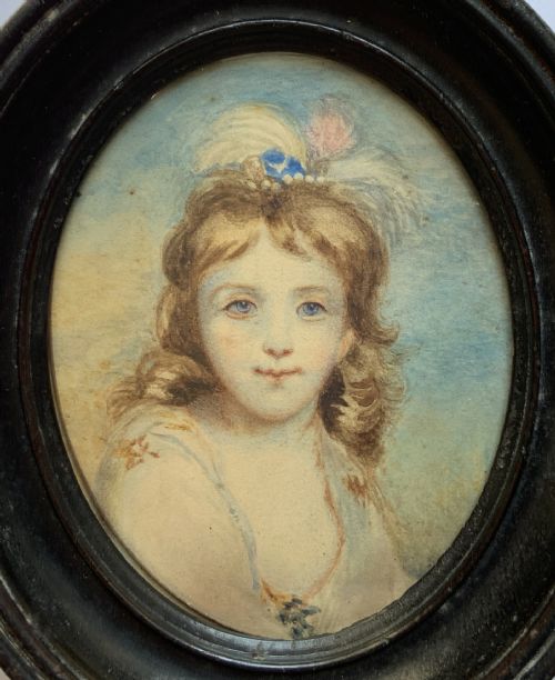 MINIATURE GEORGIAN PORTRAIT PAINTING ANTIQUE WATERCOLOUR FEMALE BEAUTY C 1820 - ADDITIONAL PHOTO 1