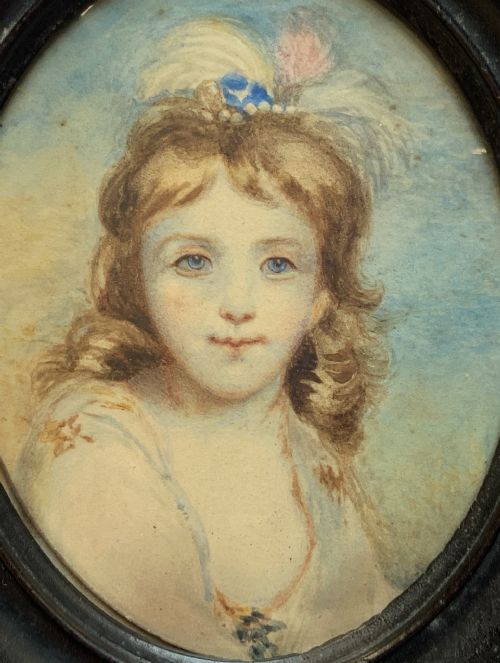 MINIATURE GEORGIAN PORTRAIT PAINTING ANTIQUE WATERCOLOUR FEMALE BEAUTY C 1820 - ADDITIONAL PHOTO 3