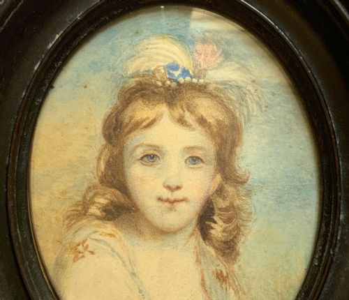 MINIATURE GEORGIAN PORTRAIT PAINTING ANTIQUE WATERCOLOUR FEMALE BEAUTY C 1820 - ADDITIONAL PHOTO 4