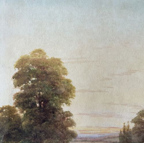 LANDSCAPE WATERCOLOUR PAINTING NEAR CHINNOR BUCKS BY GEORGE OYSTON 18611937 - ADDITIONAL PHOTO 5