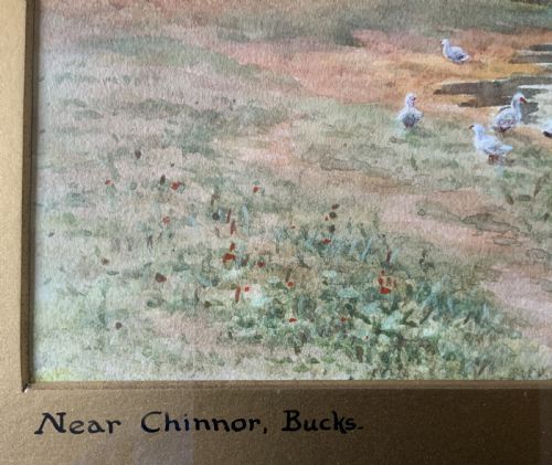 LANDSCAPE WATERCOLOUR PAINTING NEAR CHINNOR BUCKS BY GEORGE OYSTON 18611937 - ADDITIONAL PHOTO 8