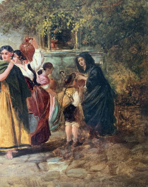 FINE THOMAS KENT PELHAM RA 18311907 SPANISH GENRE VILLAGE OIL PAINTING - ADDITIONAL PHOTO 4