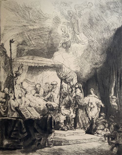 19th-century Rembrandt Etching “The Death of the Virgin” C.1870 – Amand-durand