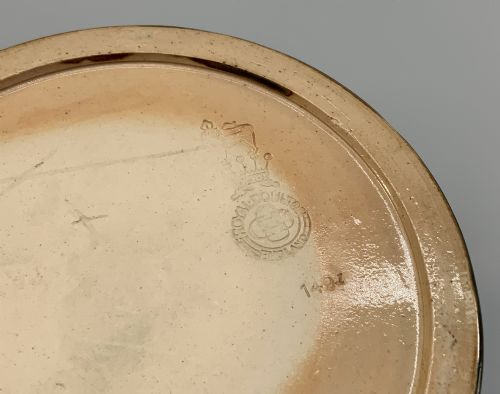 fig 9. Antique Royal Doulton Stoneware Tobacco Jar & Cover – Motto Inscription