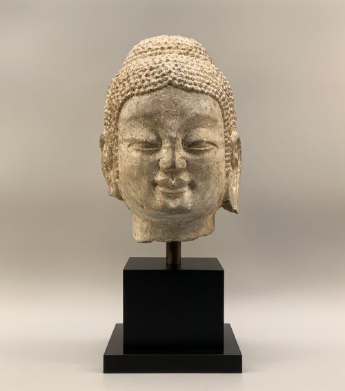 Chinese Limestone Buddha Head – Ming Dynasty or Earlier – Fine Ancient Sculpture