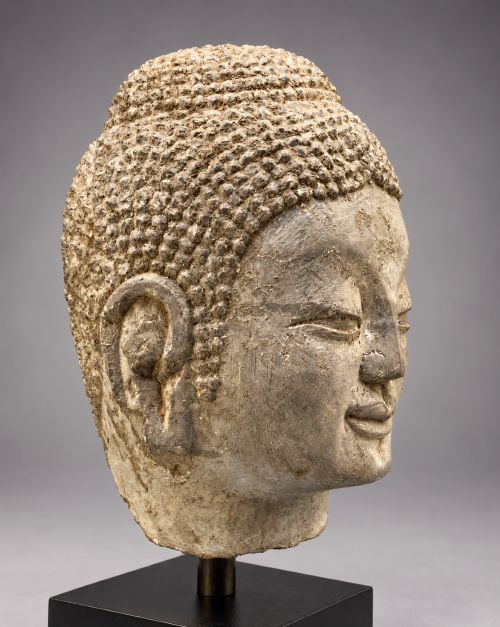 Ming Dynasty Chinese Limestone Buddha Head – 15th-century - Ancient Sculpture