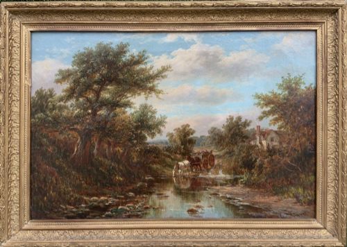 Thomas Thomas (British, Fl. 1882–1892) Victorian Landscape Oil Painting