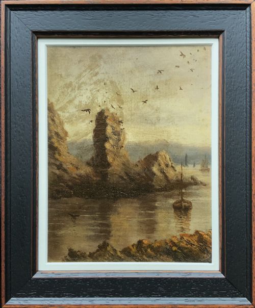 19th-Century Miniature Oil Painting – Anstey's Cove, Torquay, Devon (1 of 2)