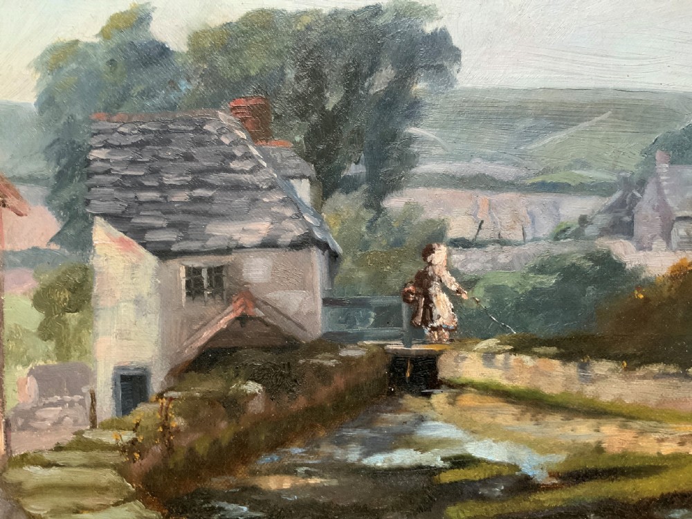 'A Derbyshire River Landscape' - An Original 19th Century Framed Oil Painting 
 View VI