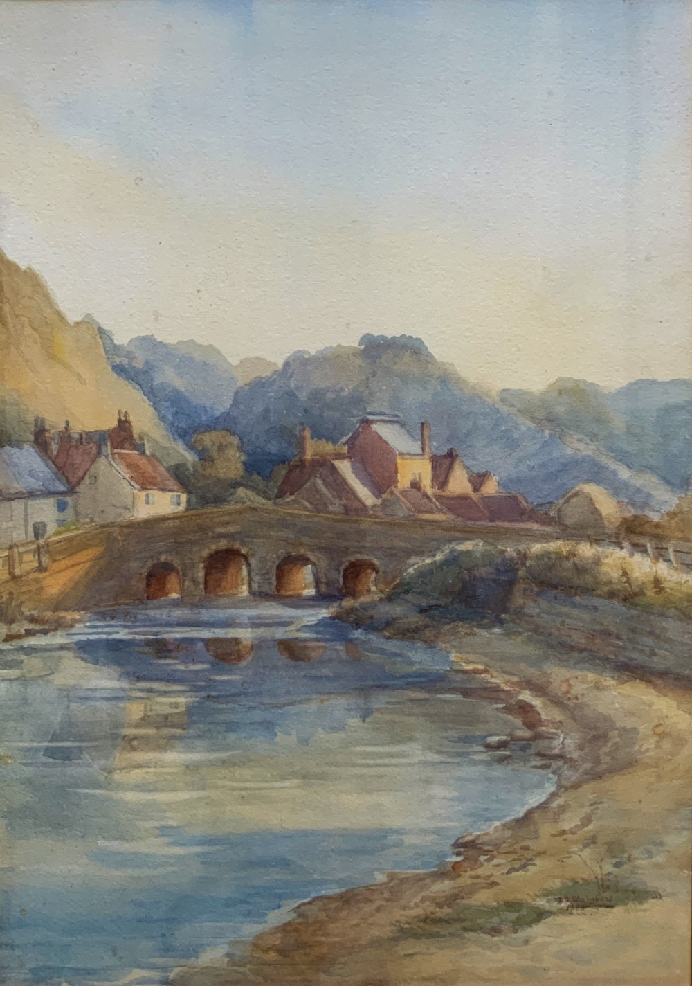 Large Original 19th Century Antique Yorkshire Landscape watercolour Painting
