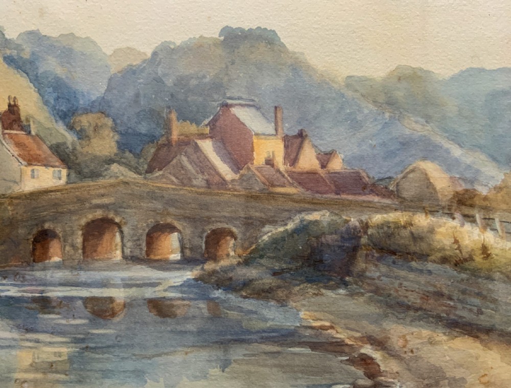 Large Original 19th Century Antique Yorkshire Landscape watercolour Painting
 View IV