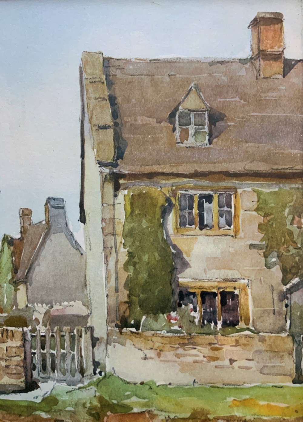 Gorgeous Early 20thc Country River Hamlet British Landscape Watercolour Painting View X