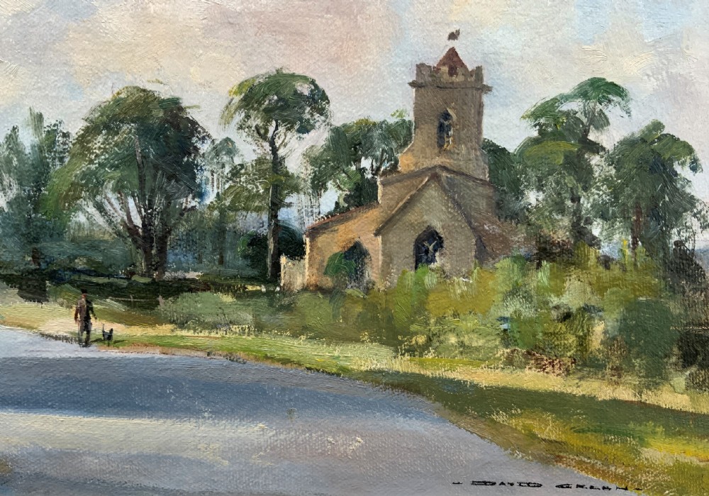 A Beautiful Bedfordshire Landscape Oil Painting By David Green (1929-2015) View IV