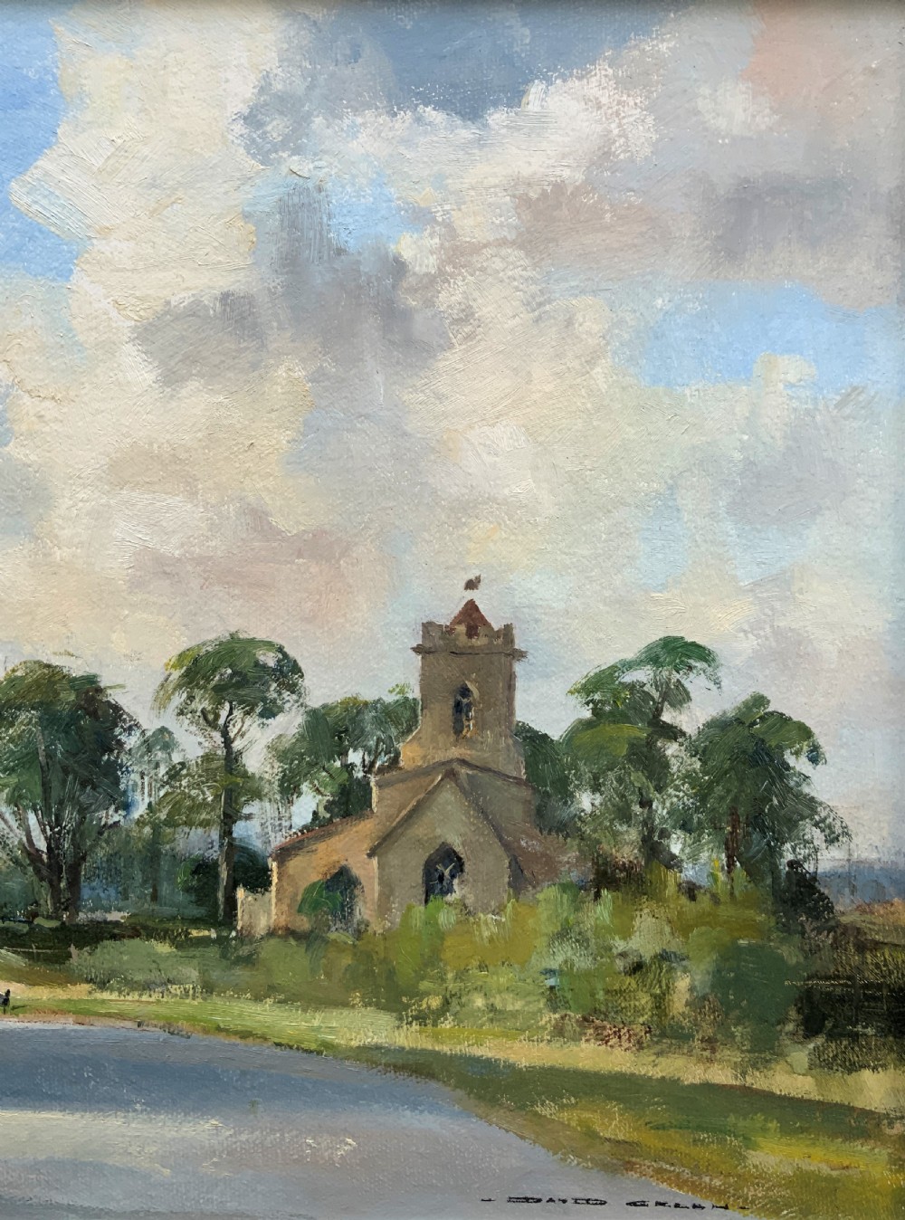 A Beautiful Bedfordshire Landscape Oil Painting By David Green (1929-2015) View V