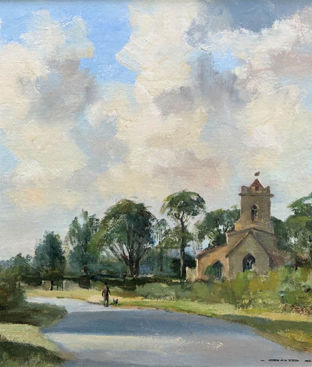 A Beautiful Bedfordshire Landscape Oil Painting By David Green (1929-2015) View VI