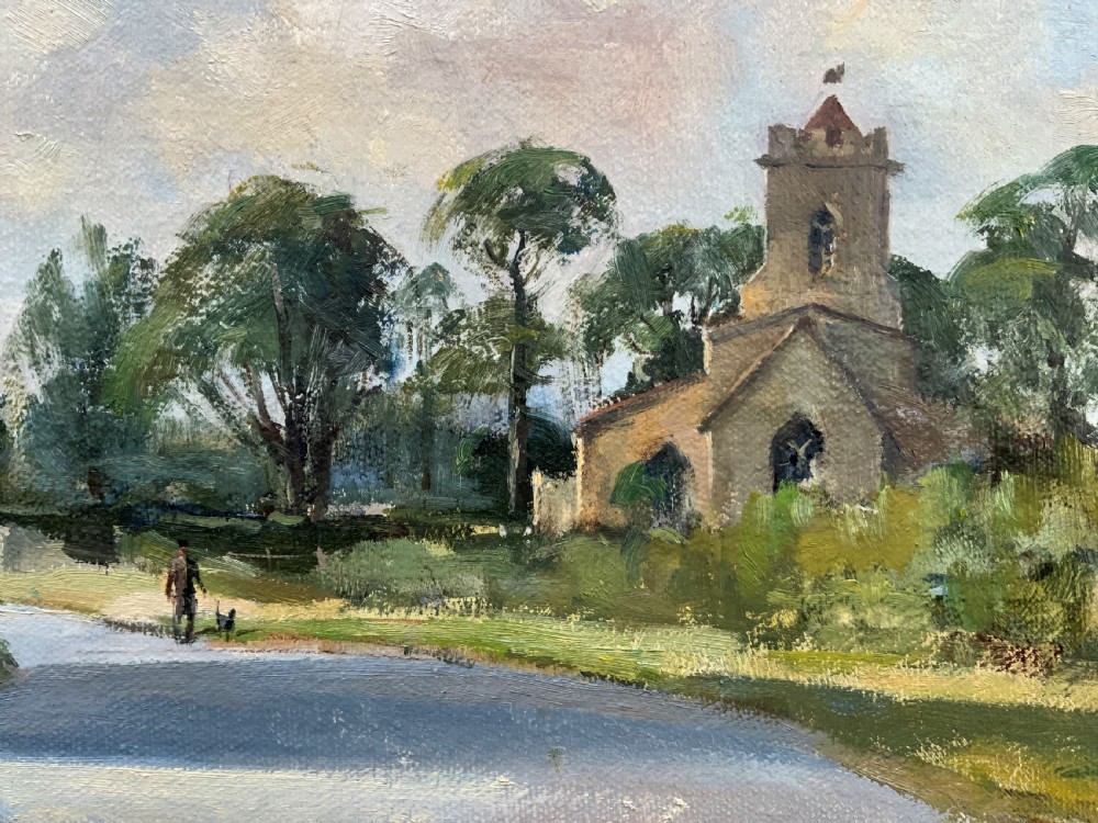 A Beautiful Bedfordshire Landscape Oil Painting By David Green (1929-2015) View VIII