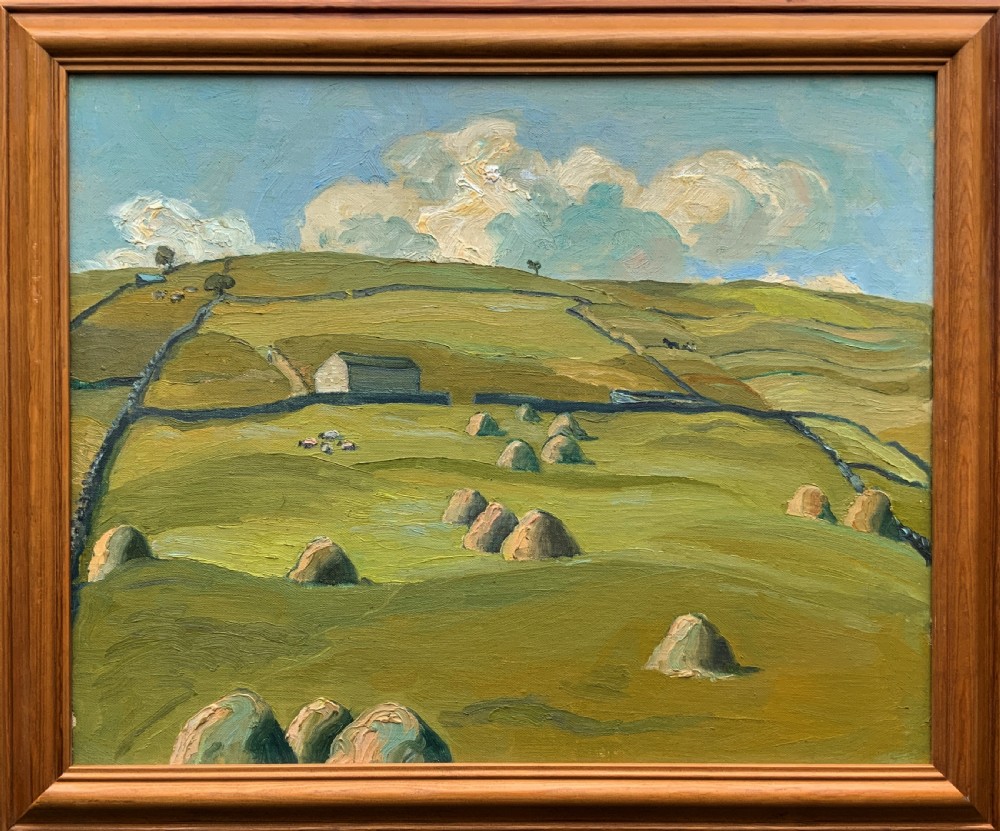 A Quality 1945 Yorkshire dales Hillside Impressionist Landscape Oil Painting