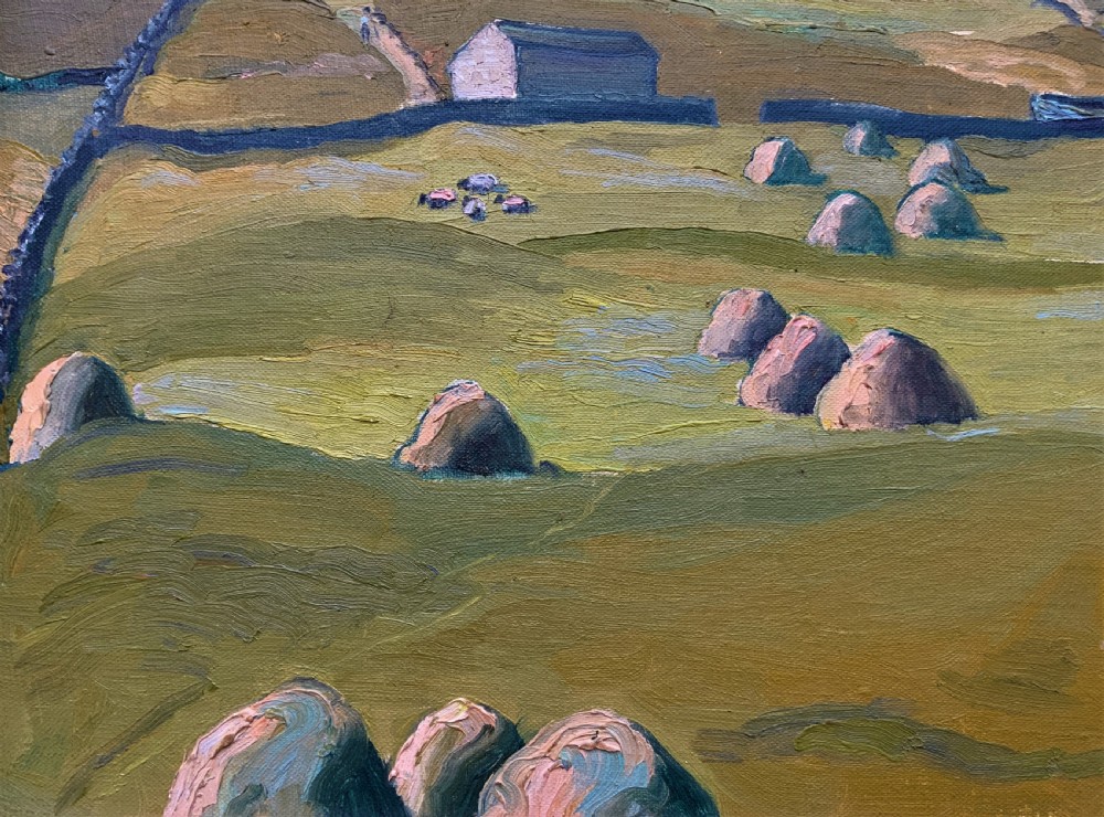 A Quality 1945 Yorkshire dales Hillside Impressionist Landscape Oil Painting View VIII