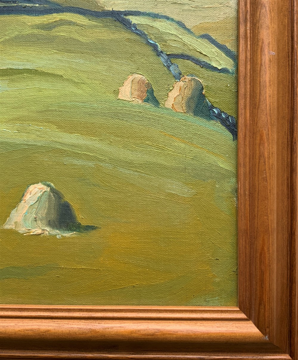 A Quality 1945 Yorkshire dales Hillside Impressionist Landscape Oil Painting View X