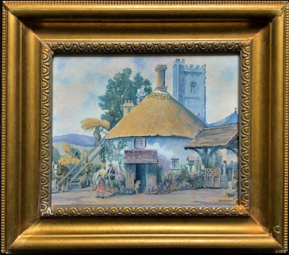 A Busy Day In Hampshire By David Heward - Early 1900s Watercolour Painting