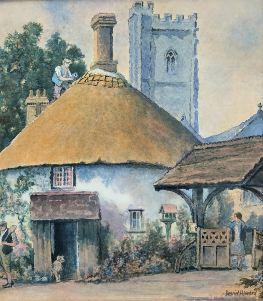 A Busy Day In Hampshire By David Heward - Early 1900s Watercolour Painting View V