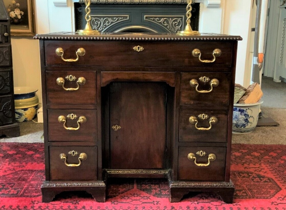 Small Cuban mahogany Georgian Kneehole Writing Desk Jewell's of Holborn, London
