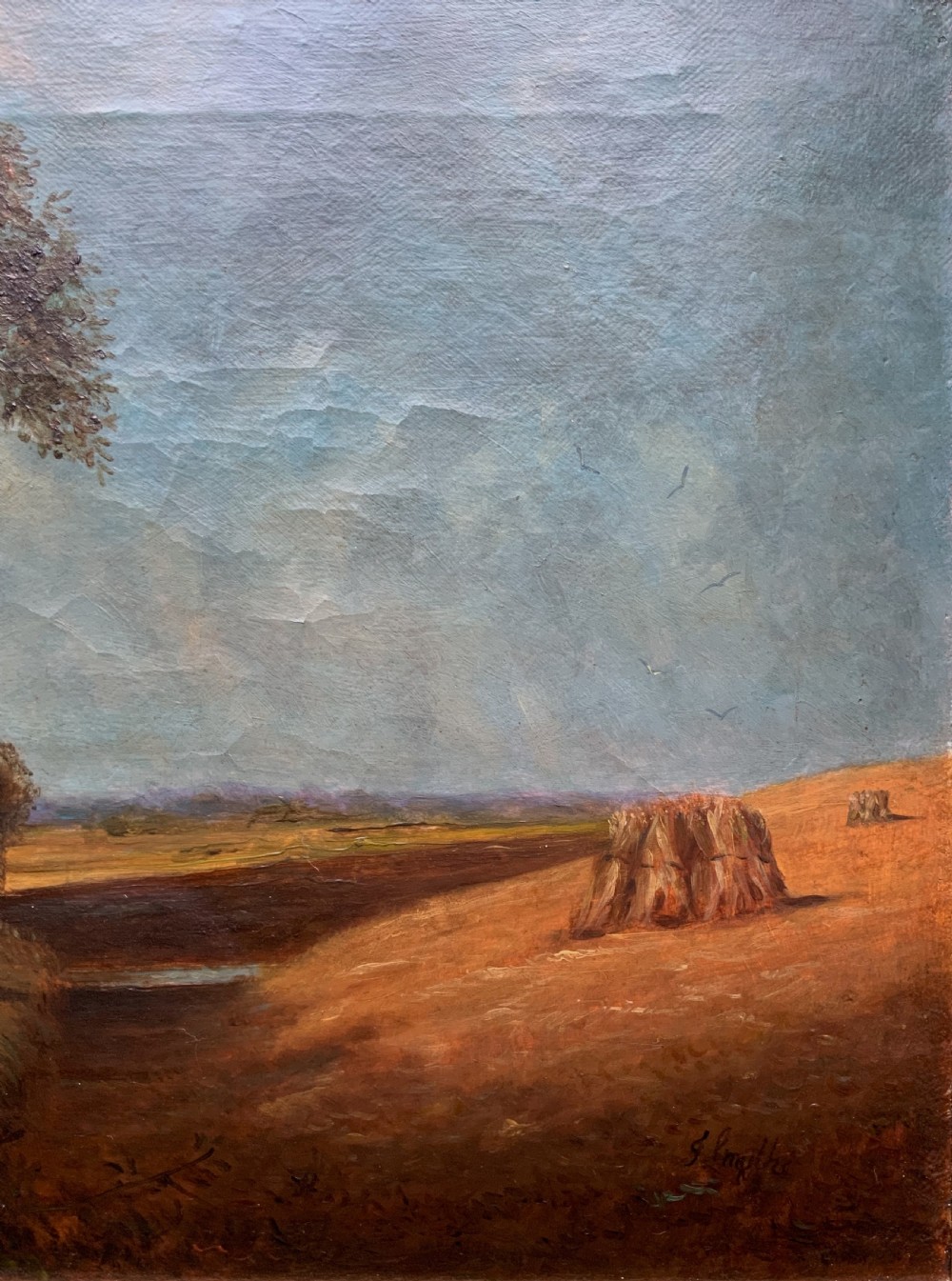 Original 19th Century Pastoral Landscape Oil On Canvas Painting Signed T Smythe View IV