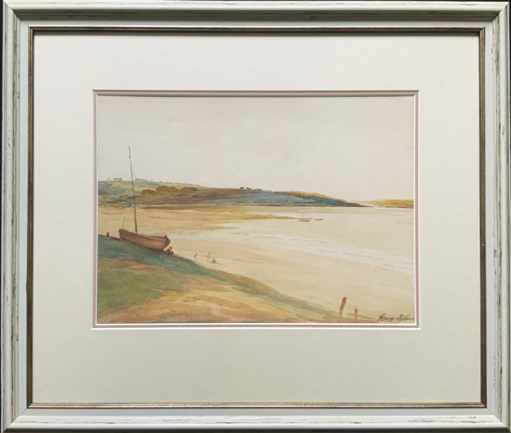 A Wonderful Estuary / Beach Watercolour Painting By George Sykes (b.1863)