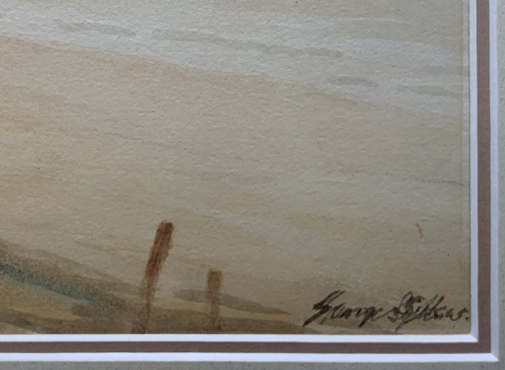 A Wonderful Estuary / Beach Watercolour Painting By George Sykes (b.1863) View VI
