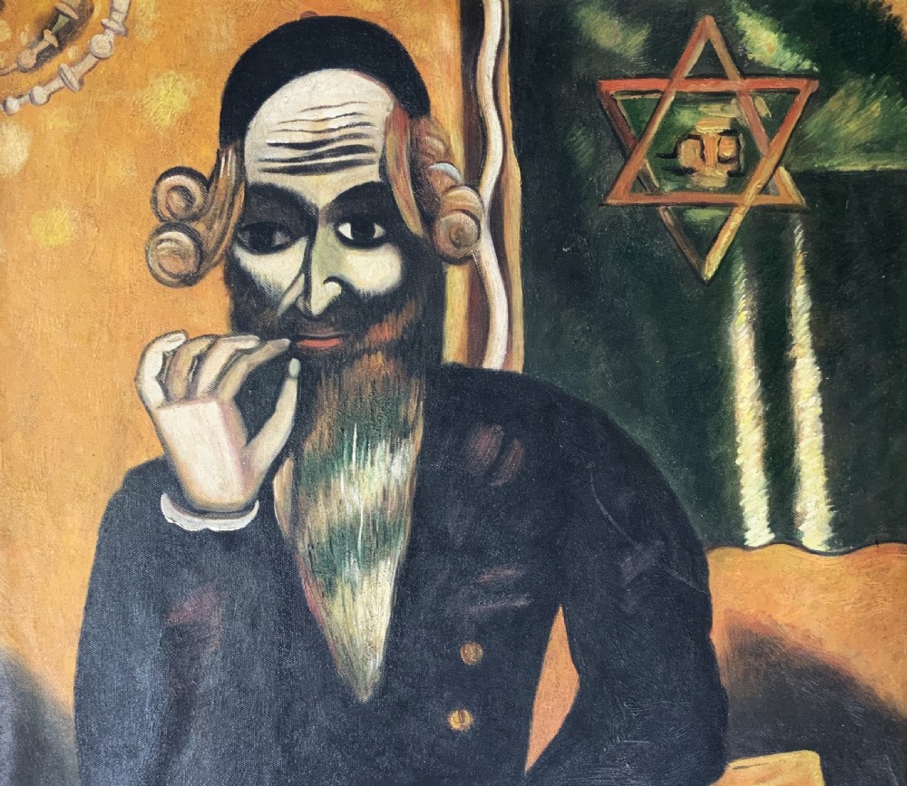 A Pinch Of Snuff - After Marc Chagall (1887-1985) CUBISM OIL PORTRAIT PAINTING View III