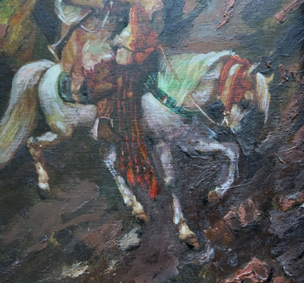 An Arabian Horseman LATE 19th CENTURY OIL ON PANEL PAINTING IN GILTWOOD FRAME View V