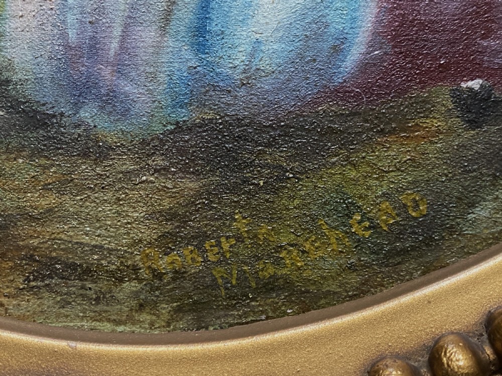 19th-Century Canadian School Oval Oil Portrait Painting Of a Serenading Musician View VIII