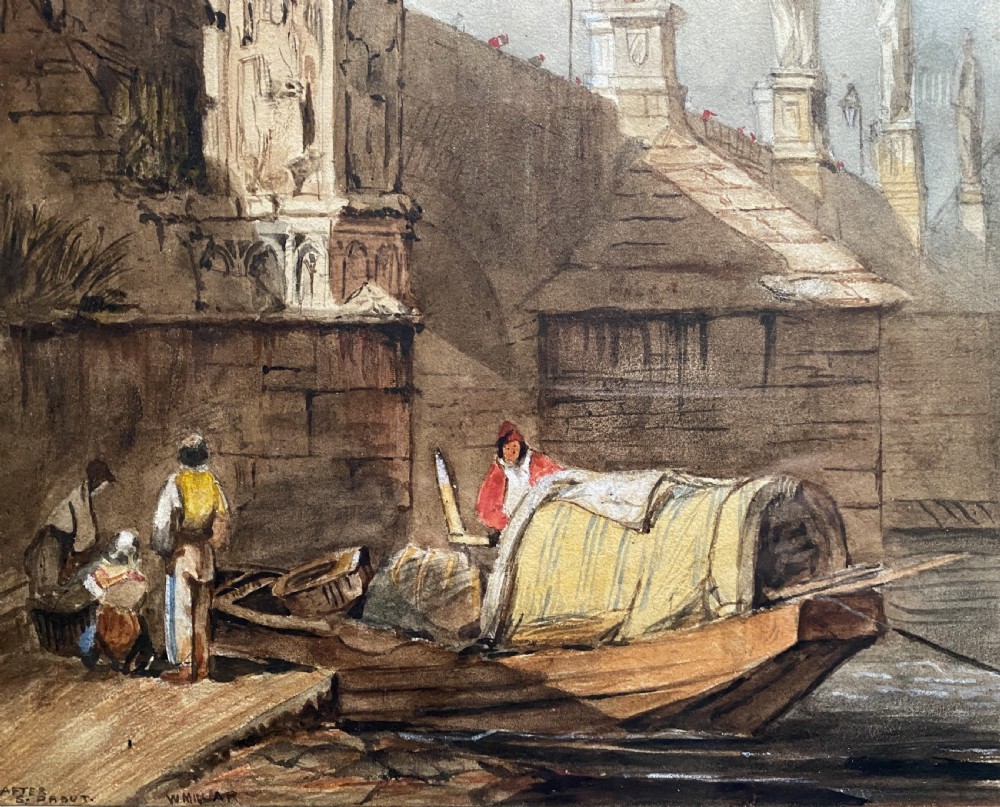 After Samuel Prout OWS (1783–1852) The Town Square, Prague Original Watercolour View V