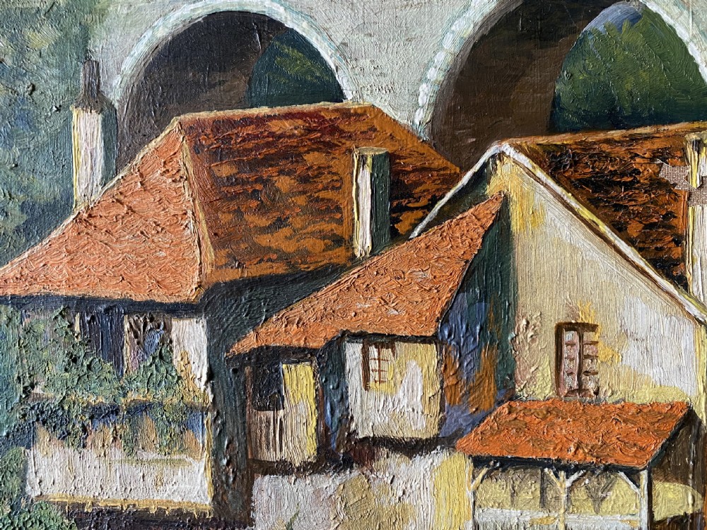 A 19th/20th Century Vibrant Riverscape With Water Reflections Oil Painting View VI
