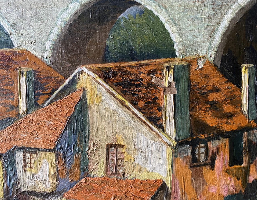 A 19th/20th Century Vibrant Riverscape With Water Reflections Oil Painting View VII