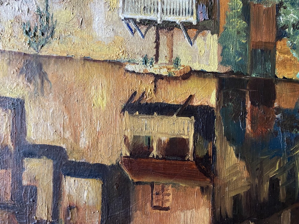 A 19th/20th Century Vibrant Riverscape With Water Reflections Oil Painting View VIII