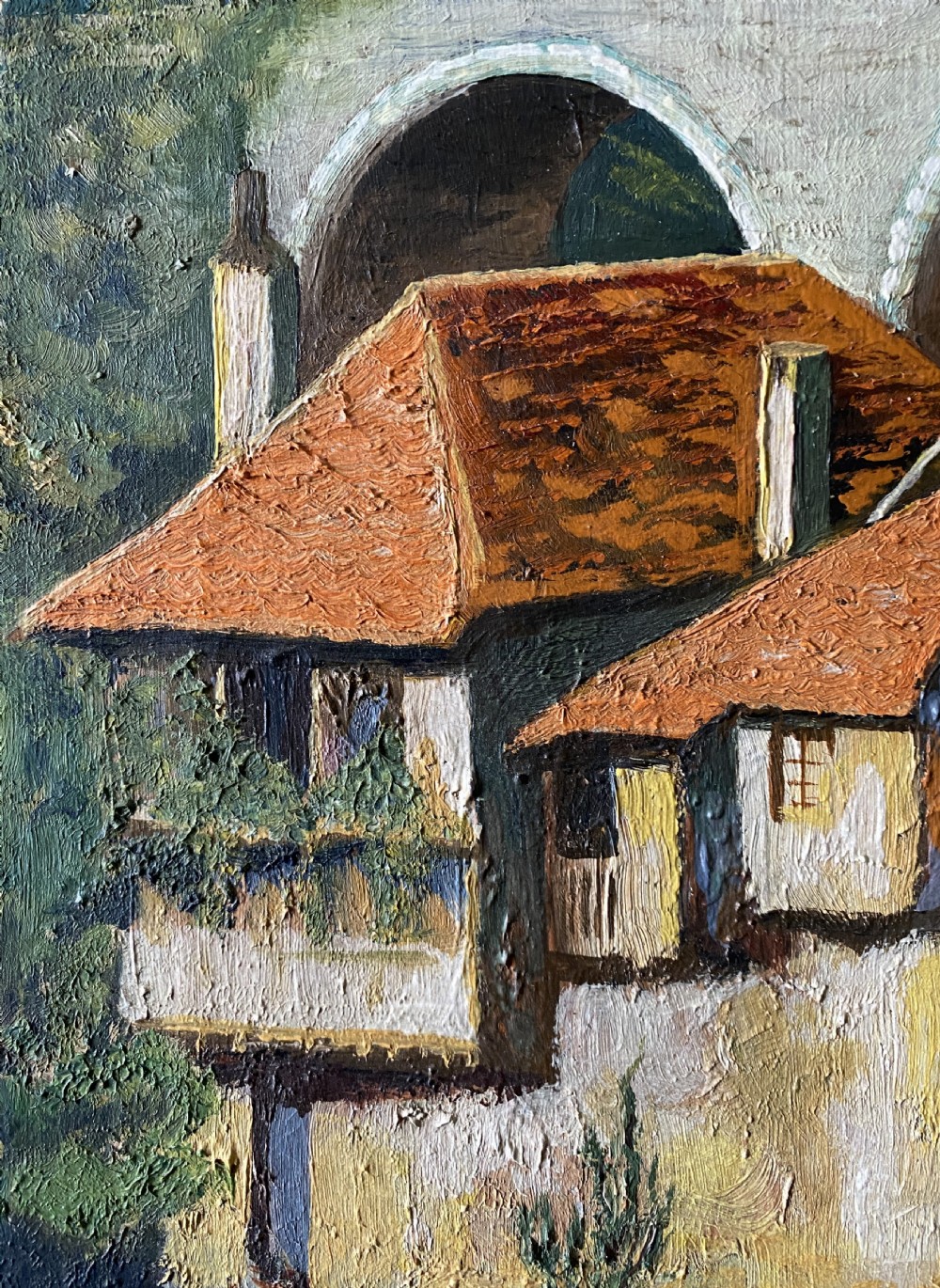 A 19th/20th Century Vibrant Riverscape With Water Reflections Oil Painting View IX