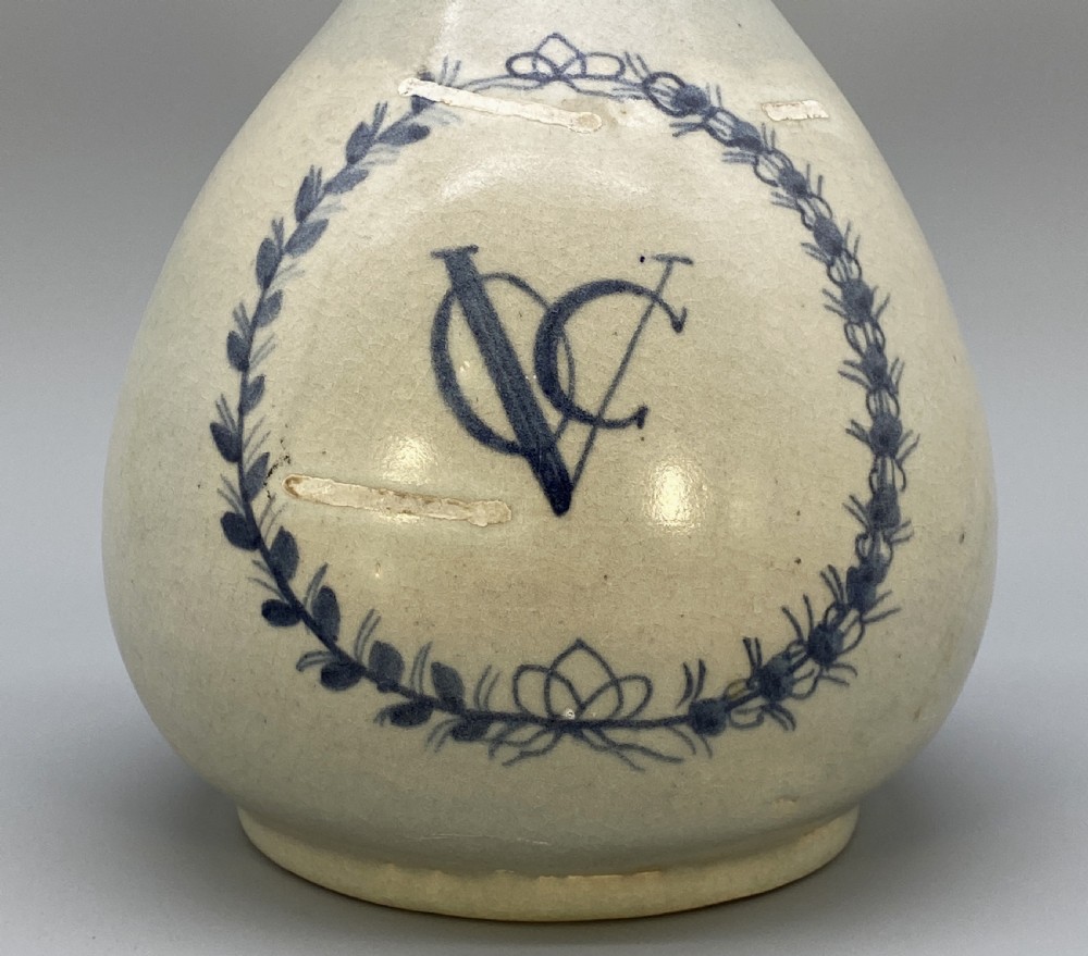 LARGE, RARE c. 1740 JAPANESE EDO PERIOD (VOC) DUTCH EAST INDIA CO. BOTTLE JAR View XI