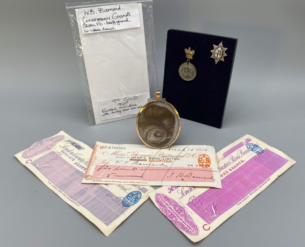 RARE 9ct-GOLD PEARL SET GEORGIAN MILITARY PORTRAIT MINIATURE Sir William Barnard View VI