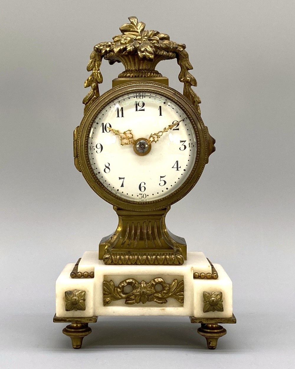c. 1870 RARE & SUPERB FRENCH MINIATURE BRONZE ORMOLU TIMEPIECE CLOCK SWISS MOVT