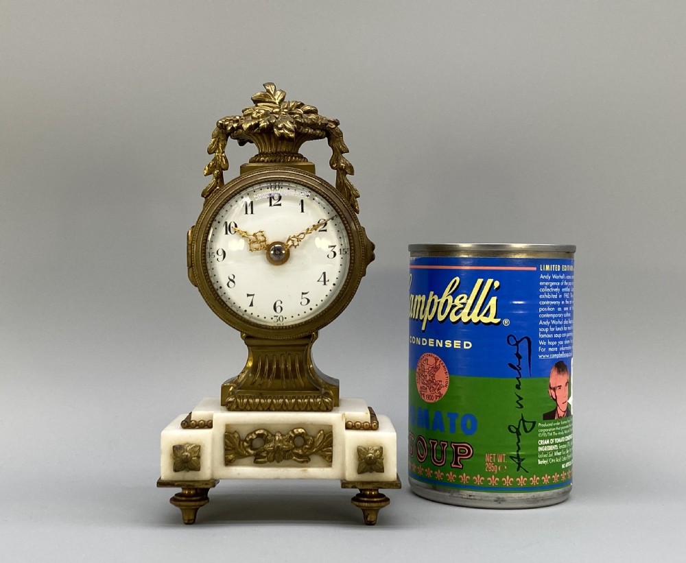 c. 1870 RARE & SUPERB FRENCH MINIATURE BRONZE ORMOLU TIMEPIECE CLOCK SWISS MOVT View II