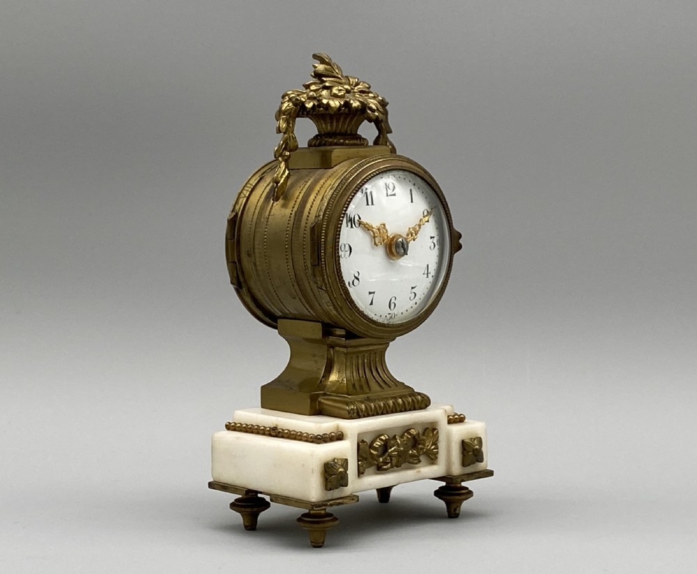 c. 1870 RARE & SUPERB FRENCH MINIATURE BRONZE ORMOLU TIMEPIECE CLOCK SWISS MOVT View III
